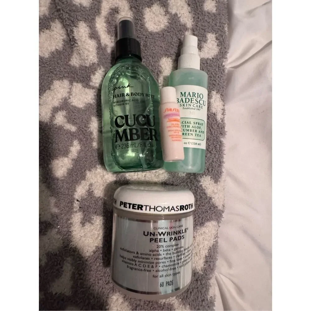 4x bundle lot hair skin face peter Thomas Roth, PINK,Mario badescu & shisedo